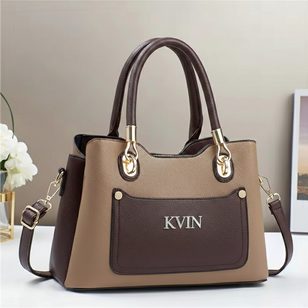 KVIN AXEL Women's Luxury Two-Tone Shoulder Bag