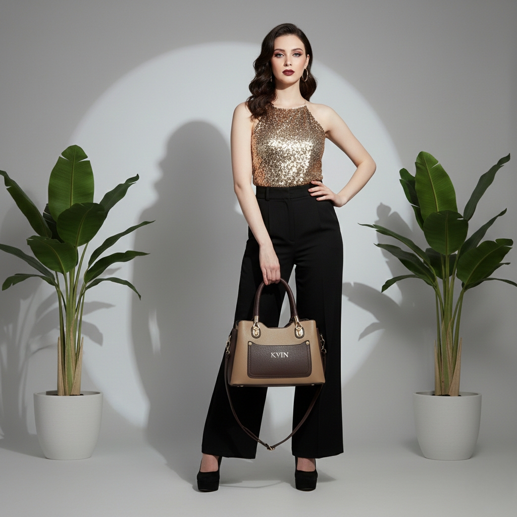 KVIN AXEL Women's Luxury Two-Tone Shoulder Bag - Image 2