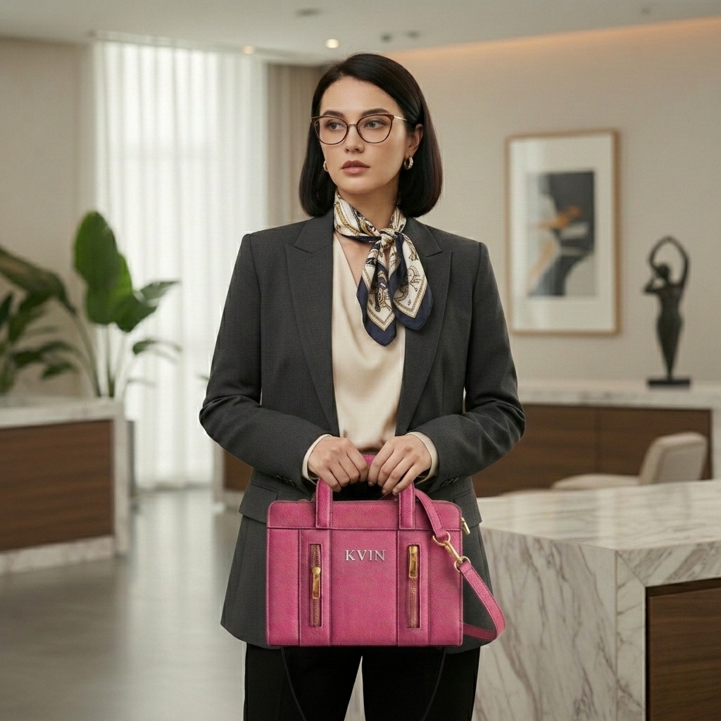 KVIN MIRA Pink Canvas Crossbody Bag - Image 2