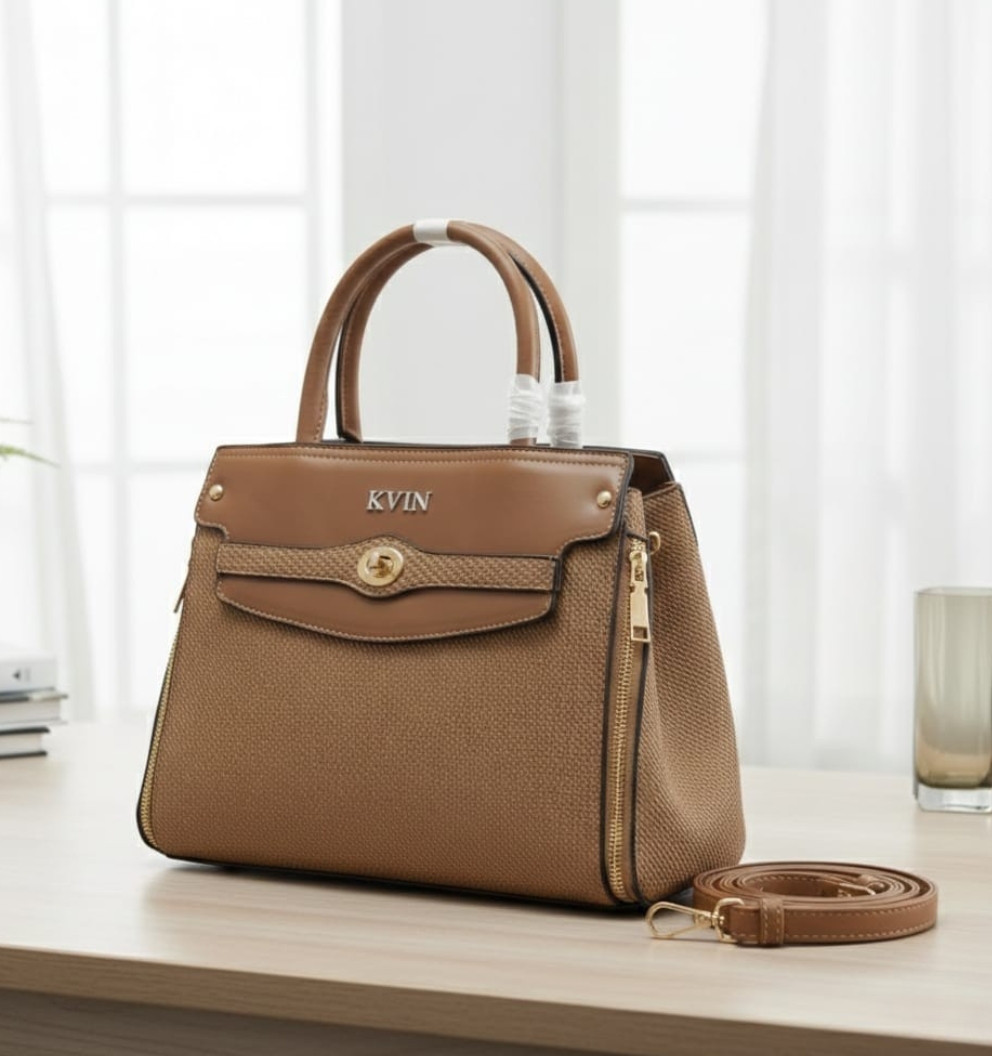 KVIN VEDA Women’s Tan Brown Fashion Satchel & Crossbody Bag - Image 5