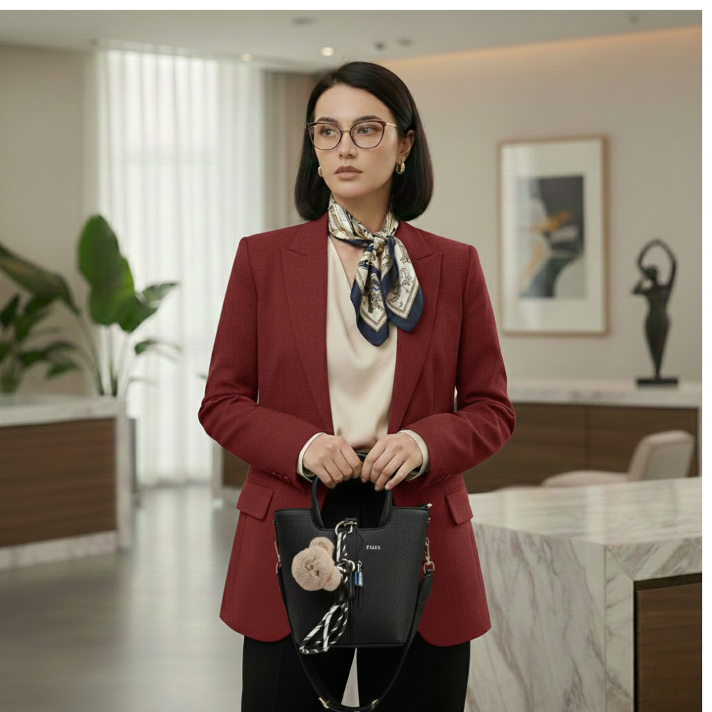 KVIN Urban Chic Mini Bucket Tote in Midnight Noir Black - Image 4