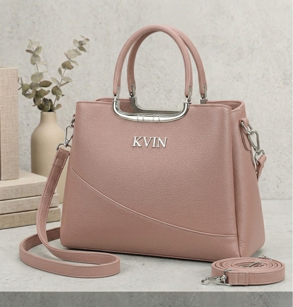 KVIN LYRA Premium Women’s Dusty Pink Textured PU Leather Handbag
