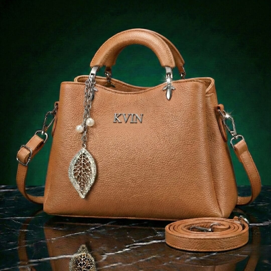 EIRA Tan Pebbled Leather-Style Tote