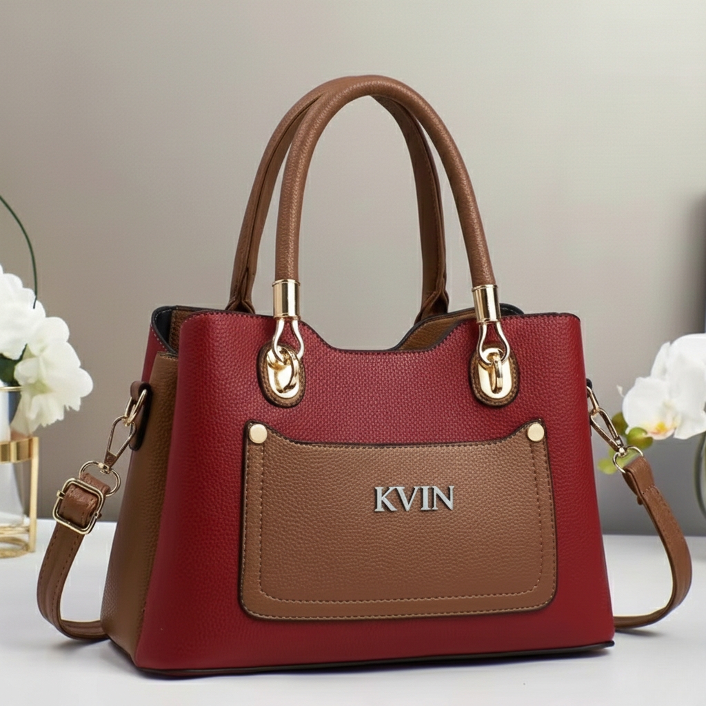 KVIN AXEL Women’s Luxury Maroon Handbag