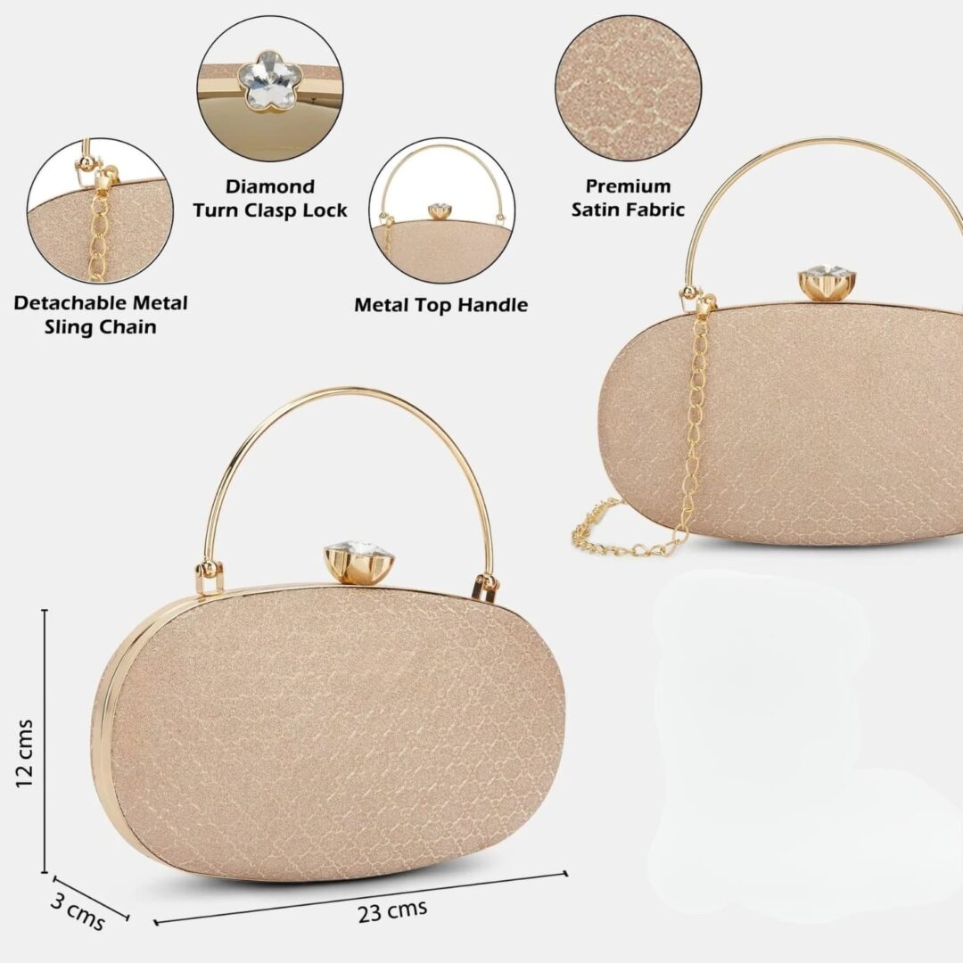 KVIN ALMA Premium Women’s Oval Evening Box Clutch - Image 3
