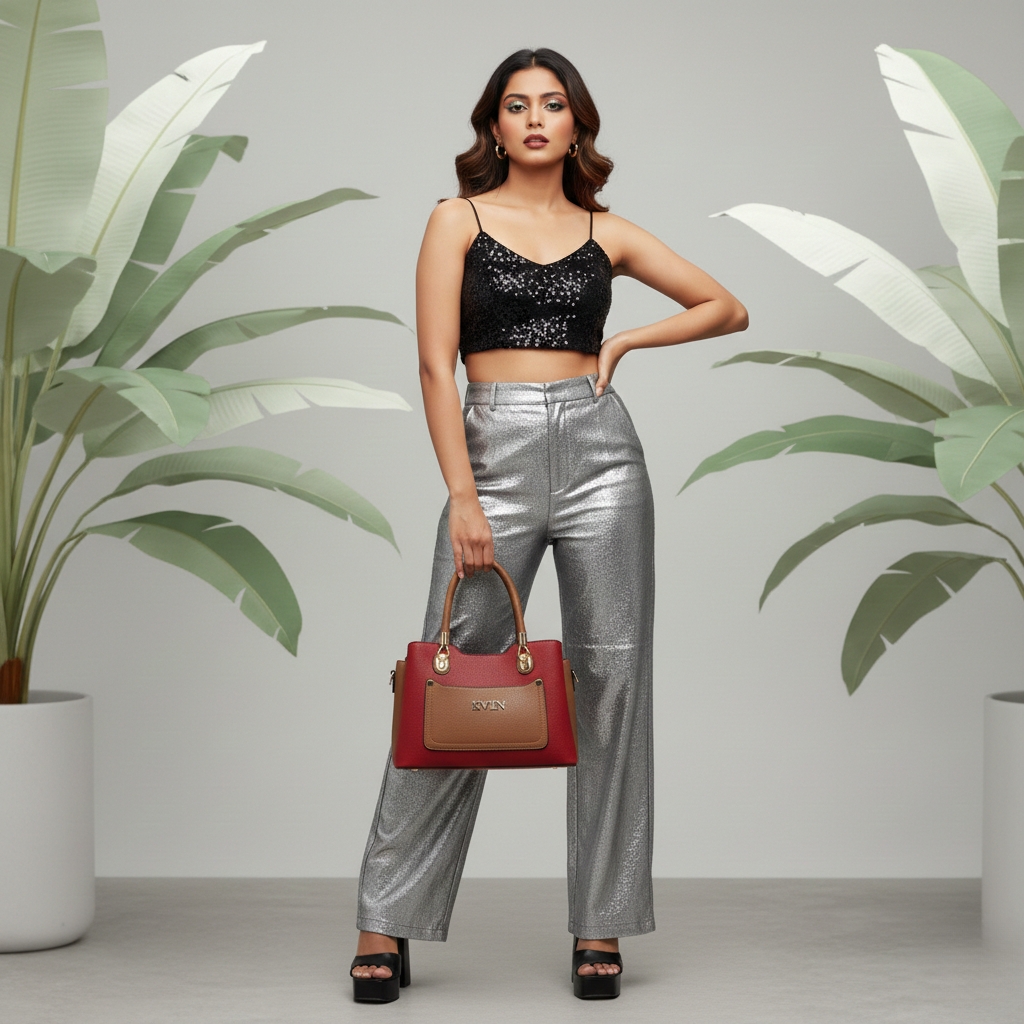 KVIN AXEL Women’s Luxury Maroon Handbag - Image 2