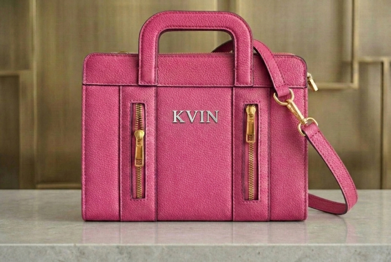 KVIN MIRA Pink Canvas Crossbody Bag