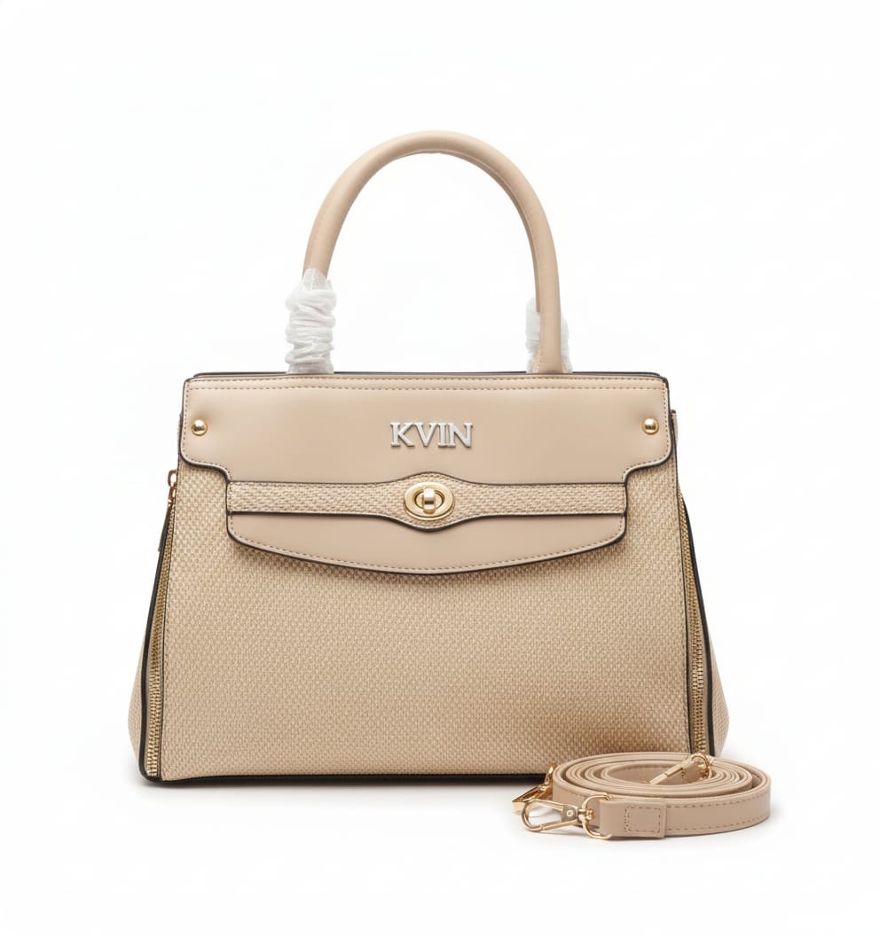 KVIN VEDA Women’s Beige Fashion Satchel & Crossbody Bag