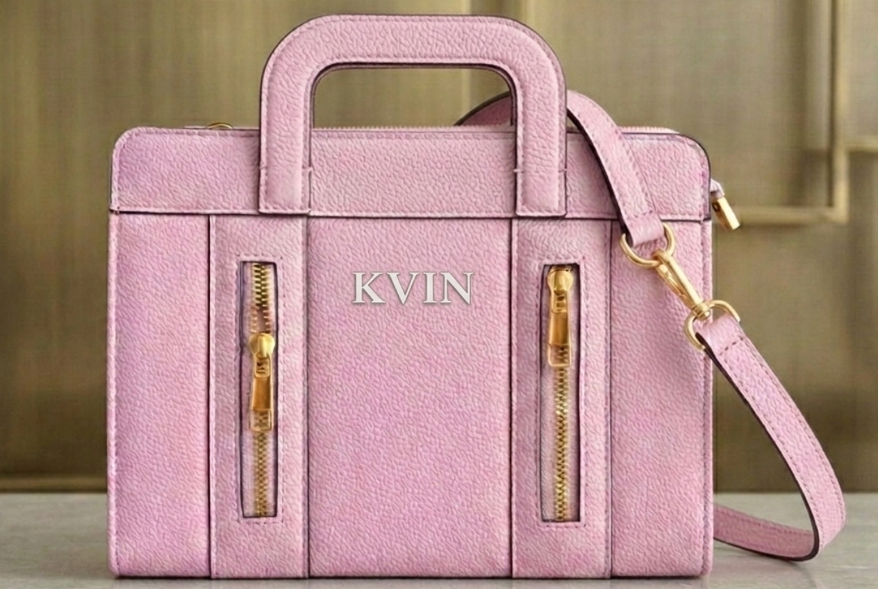KVIN MIRA Light Pink Canvas Crossbody Bag