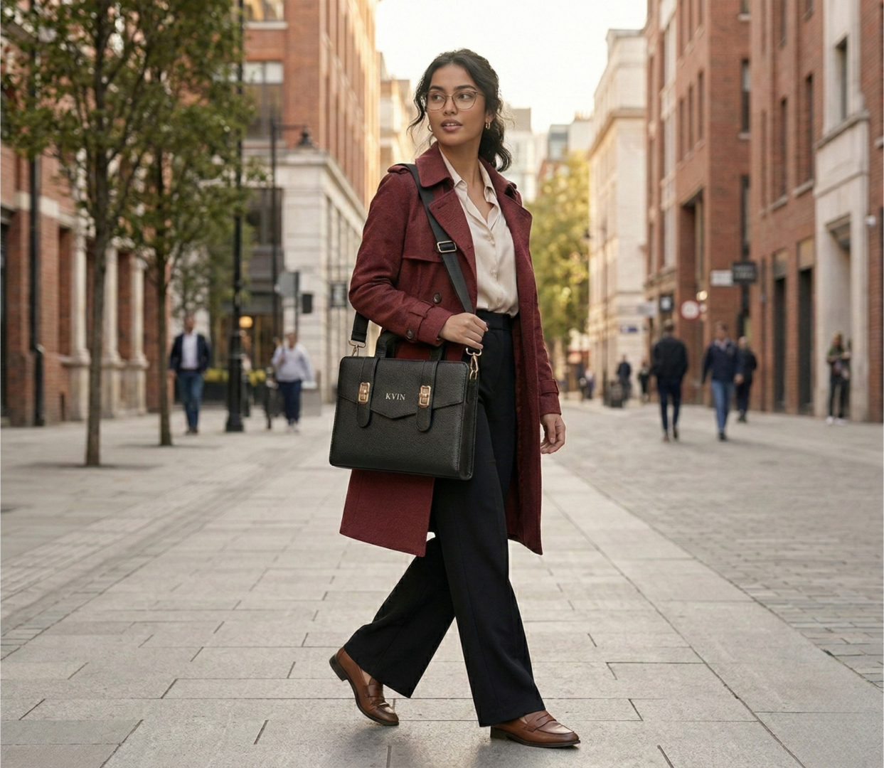 KVIN MIRA Midnight Black Satchel - Image 2